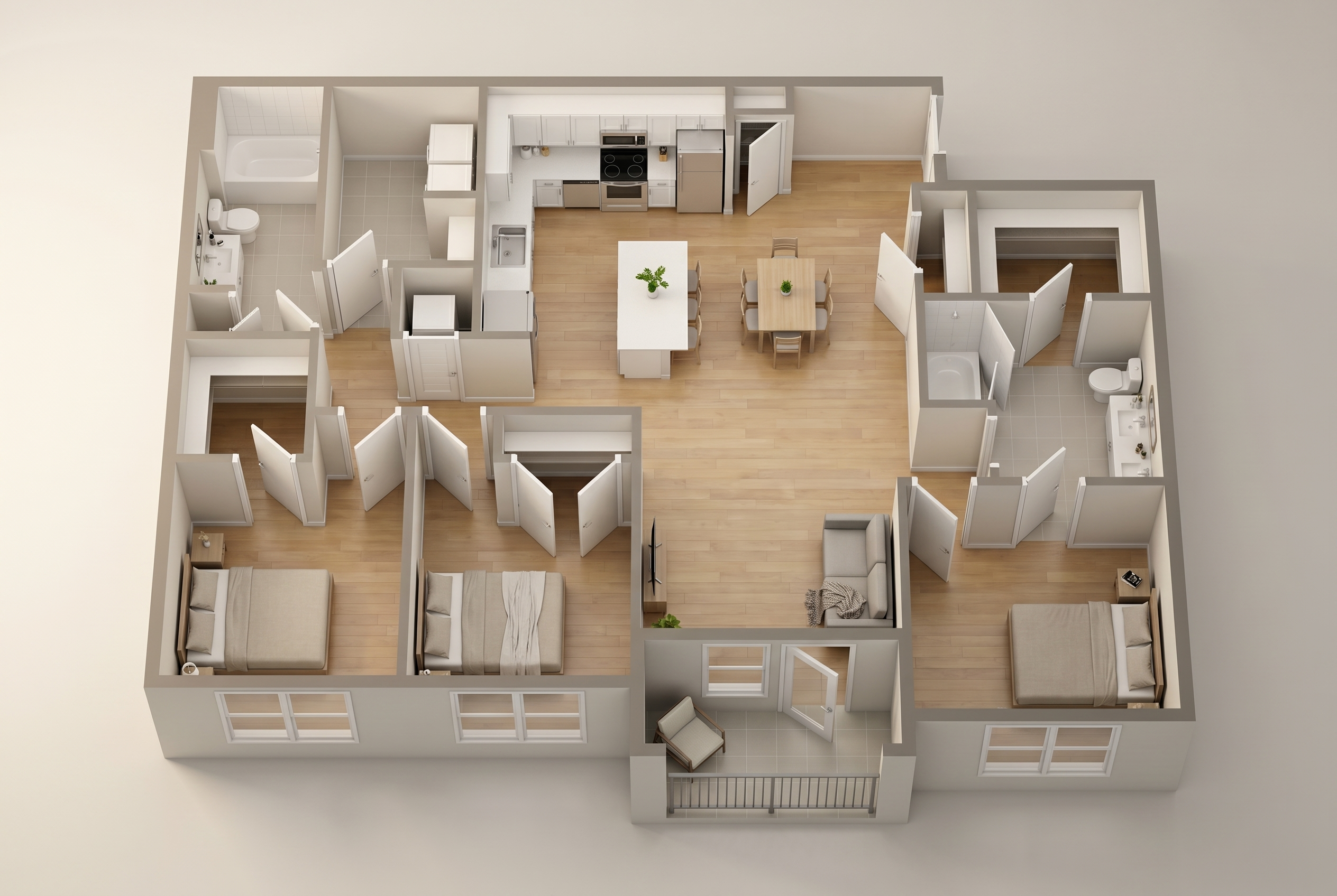 Photorealistic isometric render preview